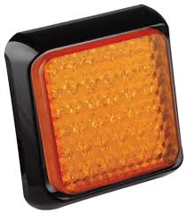 LAMP MARKER 10V-30V LED 80X80MM AMBER